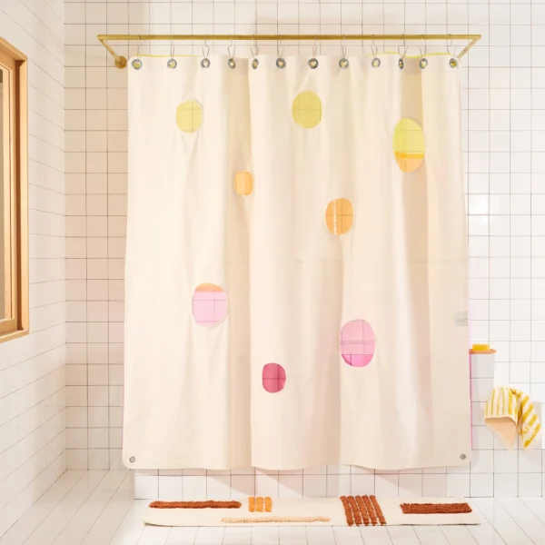 Bubble Sand | Cream Canvas Shower Curtain | Quiet Town