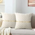 Cushion Covers, Velvet Cushion Covers 40x40cm Beige Pillow Case