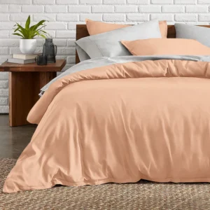 Peach Duvet Cover Set Plain
